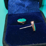 KSNY Spade Mini Enamel Peach Heart Earrings Green
