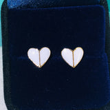 KS Heritage Spade Ladies Mini Enamel Peach Heart Earrings