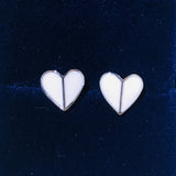 KS Heritage Spade Ladies Mini Enamel Peach Heart Earrings