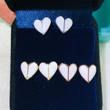 KS Heritage Spade Ladies Mini Enamel Peach Heart Earrings