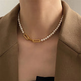 Glass Pearl Necklace for Women Elegant Clavicle Chain Jewelry