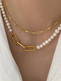 Glass Pearl Necklace for Women Elegant Clavicle Chain Jewelry