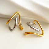 Korea Irregular Abstract Earring Feminine Metallic Clash-Colored Female Earring