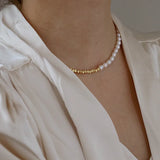 Freshwater Pearl Necklace & Clavicle Chain Combo