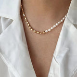 Freshwater Pearl Necklace & Clavicle Chain Combo