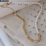 Freshwater Pearl Necklace & Clavicle Chain Combo