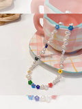 Flower Natural Pearl Patchwork Clavicle Chain Necklace