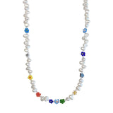 Flower Natural Pearl Patchwork Clavicle Chain Necklace