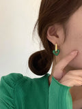 Temperament Women Heart Earrings Geometric Metal Jewelry Accessories