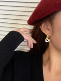 Temperament Women Heart Earrings Geometric Metal Jewelry Accessories