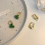 Temperament Women Heart Earrings Geometric Metal Jewelry Accessories
