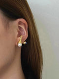 Metal Pearl Earrings Jewelry Accessories