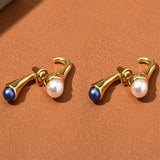 Metal Pearl Earrings Jewelry Accessories