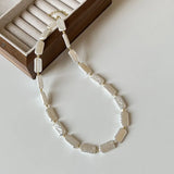 Baroque Square Pearl Necklace Vintage Choker