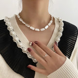 Baroque Square Pearl Necklace Vintage Choker