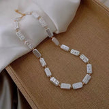 Baroque Square Pearl Necklace Vintage Choker
