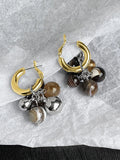 Europe & US Natural Round Bead Stone Earrings for Women Studs Sense Earrings