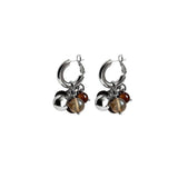 Europe & US Natural Round Bead Stone Earrings for Women Studs Sense Earrings