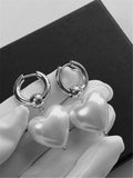 Heart-shaped Pearl Earrings, Delicate Buckle Type, Europe & US
