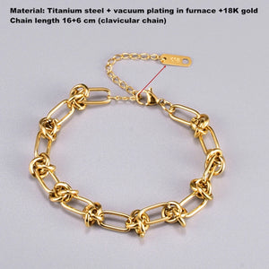 Punk Knotting Buckle Bracelet Metal Chain Bracelet Jewelry