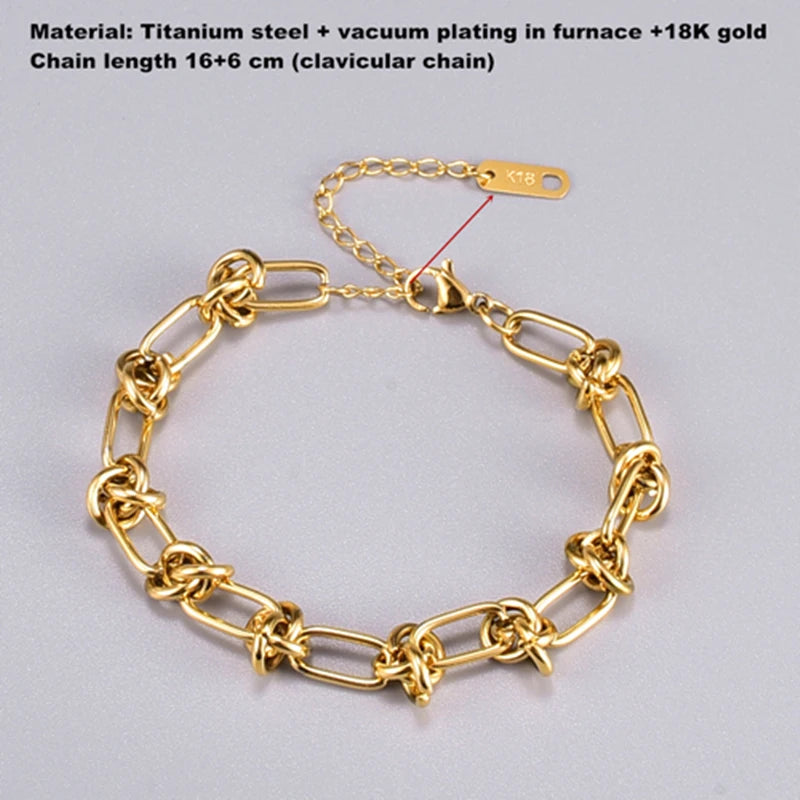 Punk Knotting Buckle Bracelet Metal Chain Bracelet Jewelry