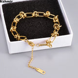 Punk Knotting Buckle Bracelet Metal Chain Bracelet Jewelry