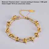Punk Knotting Buckle Bracelet Metal Chain Bracelet Jewelry