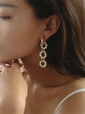 Retro Exaggerated Glass Pearl Long Earrings