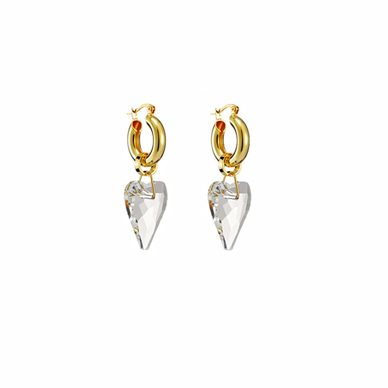 Metal Crystal Drop Earrings for Women