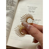 Metal Fan-Shaped Earrings for Women