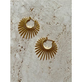 Metal Fan-Shaped Earrings for Women