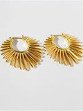 Metal Fan-Shaped Earrings for Women