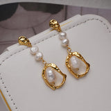 Natural Pearl Earrings Female Retro Ear Accessories