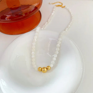 Women's Shell Beaded Necklace - Stylish Clavicle Chain