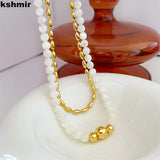Women's Shell Beaded Necklace - Stylish Clavicle Chain