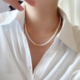 Women's Shell Beaded Necklace - Stylish Clavicle Chain