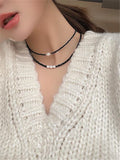 Crystal Pearl Necklace for Women, Versatile Clavicle Chain Jewelry