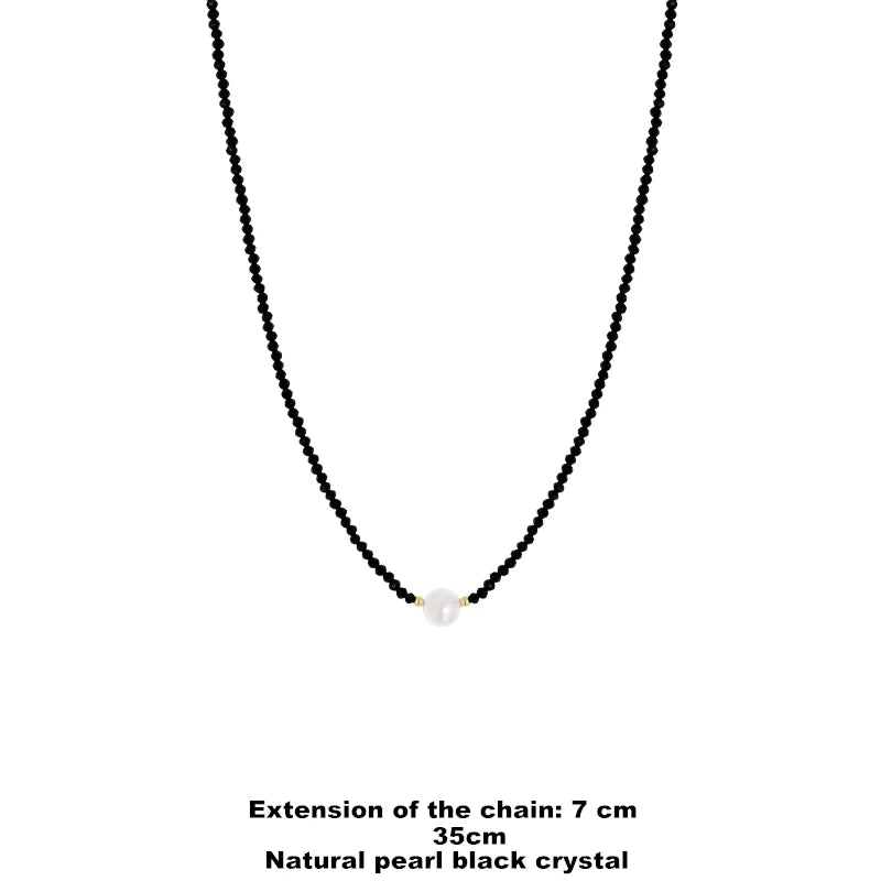 Crystal Pearl Necklace for Women, Versatile Clavicle Chain Jewelry