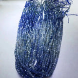 Kyanite Gradient Round Faceted 3mm Loose Beads 14inch