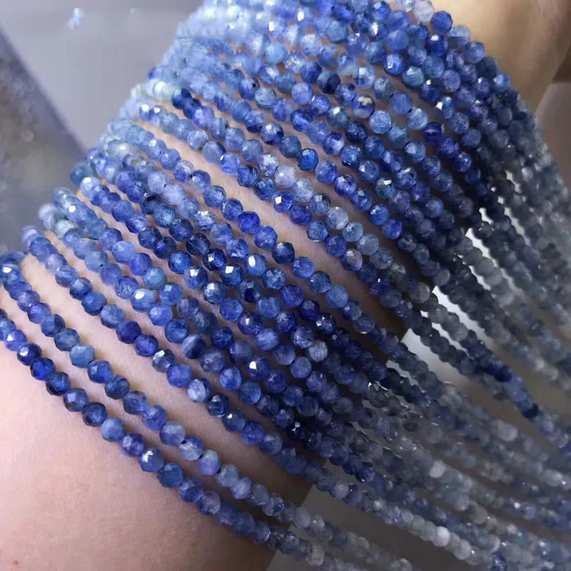 Kyanite Gradient Round Faceted 3mm Loose Beads 14inch