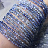 Kyanite Gradient Round Faceted 3mm Loose Beads 14inch