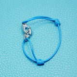 925 Sterling Silver Handcuffs Bracelet For Men Women With Rope Zircon