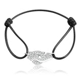 925 Sterling Silver Handcuffs Bracelet For Men Women With Rope Zircon