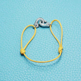 925 Sterling Silver Handcuffs Bracelet For Men Women With Rope Zircon