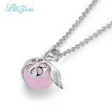 925 Silver Angel Wings Necklace Pink Rose Quartz Enamel Jewelry