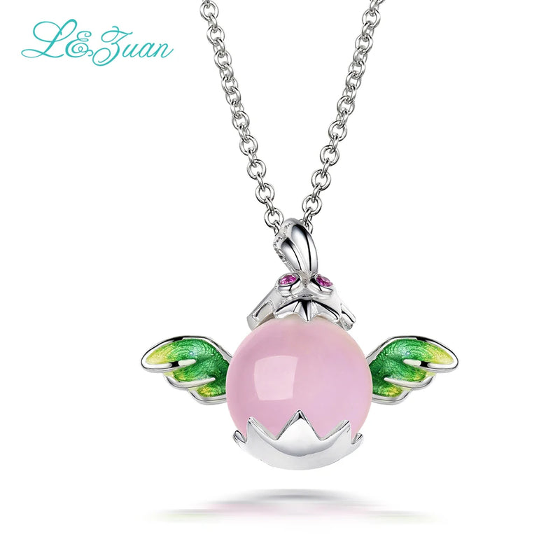 925 Silver Pendant Necklace Women Fine Jewelry Wings Angel Necklaces