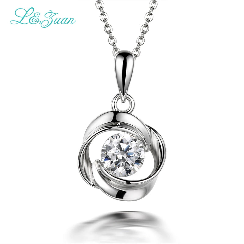 925 Silver 1.47ct Ribbon Round Pendant Necklace