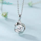 925 Silver 1.47ct Ribbon Round Pendant Necklace
