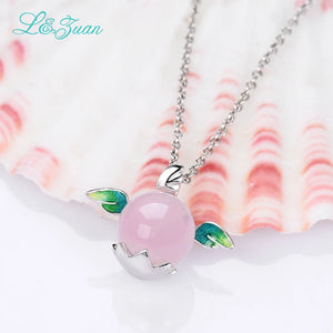 Pink Angel 925 Silver Pendant Necklace Rose Quartz Egg Wing 2704