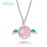 Pink Angel 925 Silver Pendant Necklace Rose Quartz Egg Wing 2704